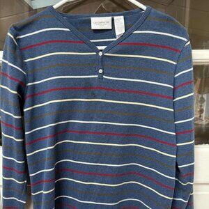 Liz  Claiborne Blue Striped Top PM